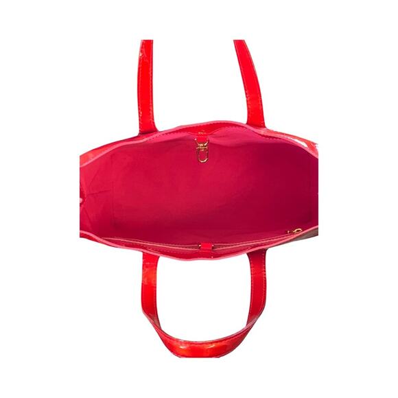 Louis Vuitton Wilshire PM Vernis Rose Pop Patent Tote Red Pink Monogram Bag Box - Picture 13 of 16
